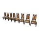 8 rustic oak chairs combining modern lines and Breton craftsmanship by a student of Joseph Savina 1950s