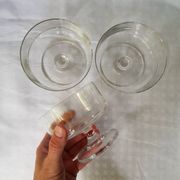 Ensemble de 3 tasses à dessert vintage en verre