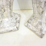 Pair of marble fan vases