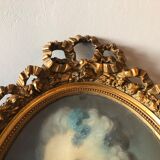 Pastel portrait, medallion frame