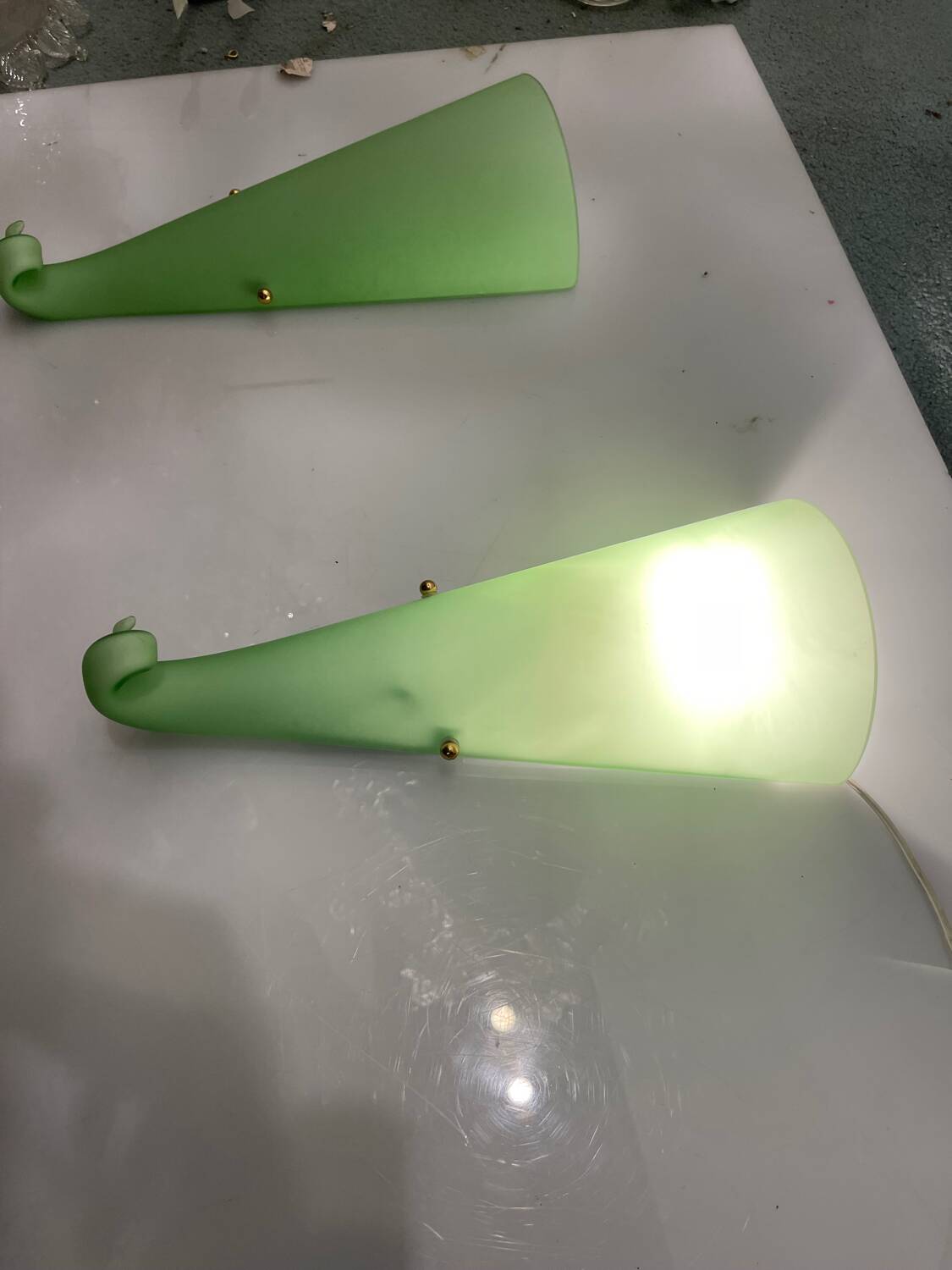 Green Murano Glass Sconces Set of 2 1970’s