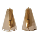 Pair of wall lights in brass and smoked glass by Lakro Amstelveen.