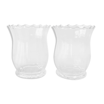 Batch of 2 glass vase