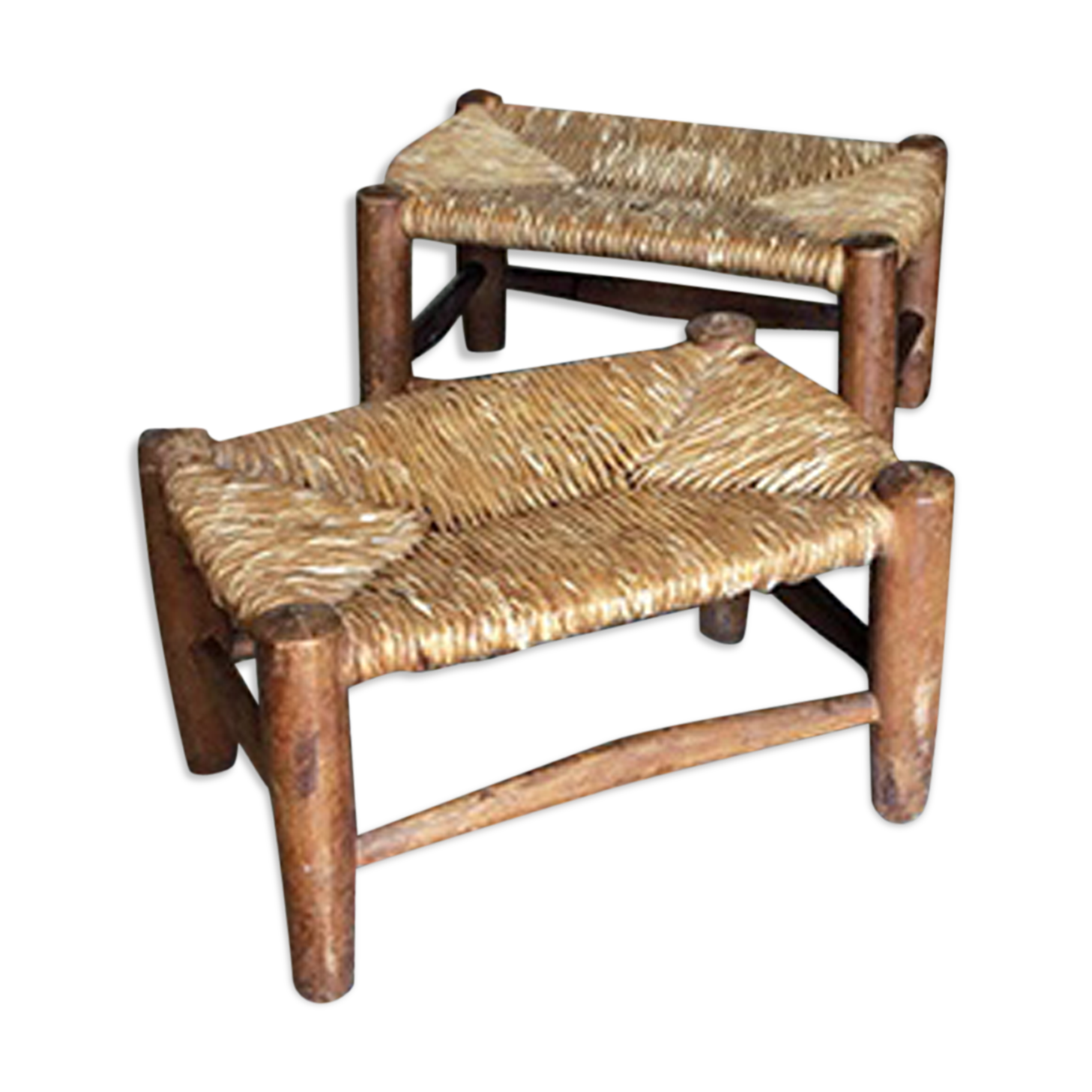 Pair of mid-century mulched stools