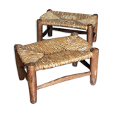 Pair of mid-century mulched stools