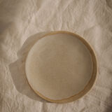 Assiette plate en grès - blanc