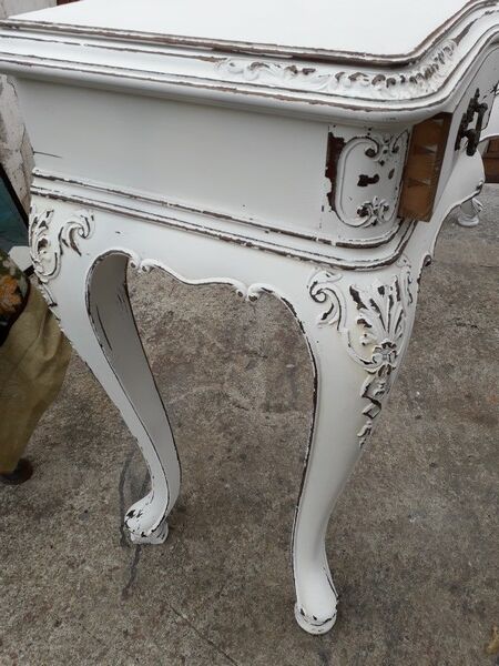 Console Louis XV wood sculpted painted patinated ep 1940