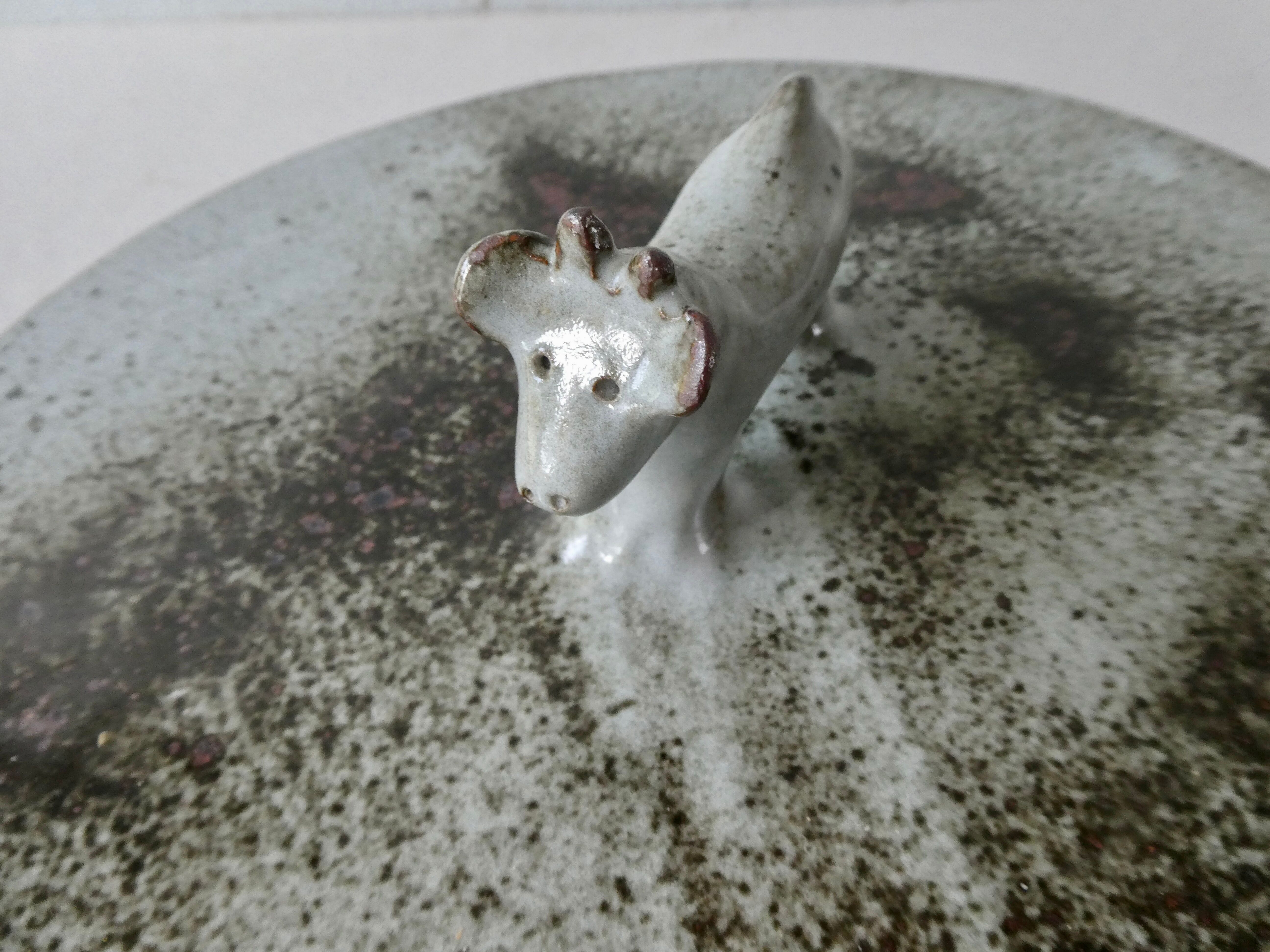 Sandstone cheese platter by Chantal and Thierry Robert, 70s