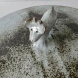 Sandstone cheese platter by Chantal and Thierry Robert, 70s