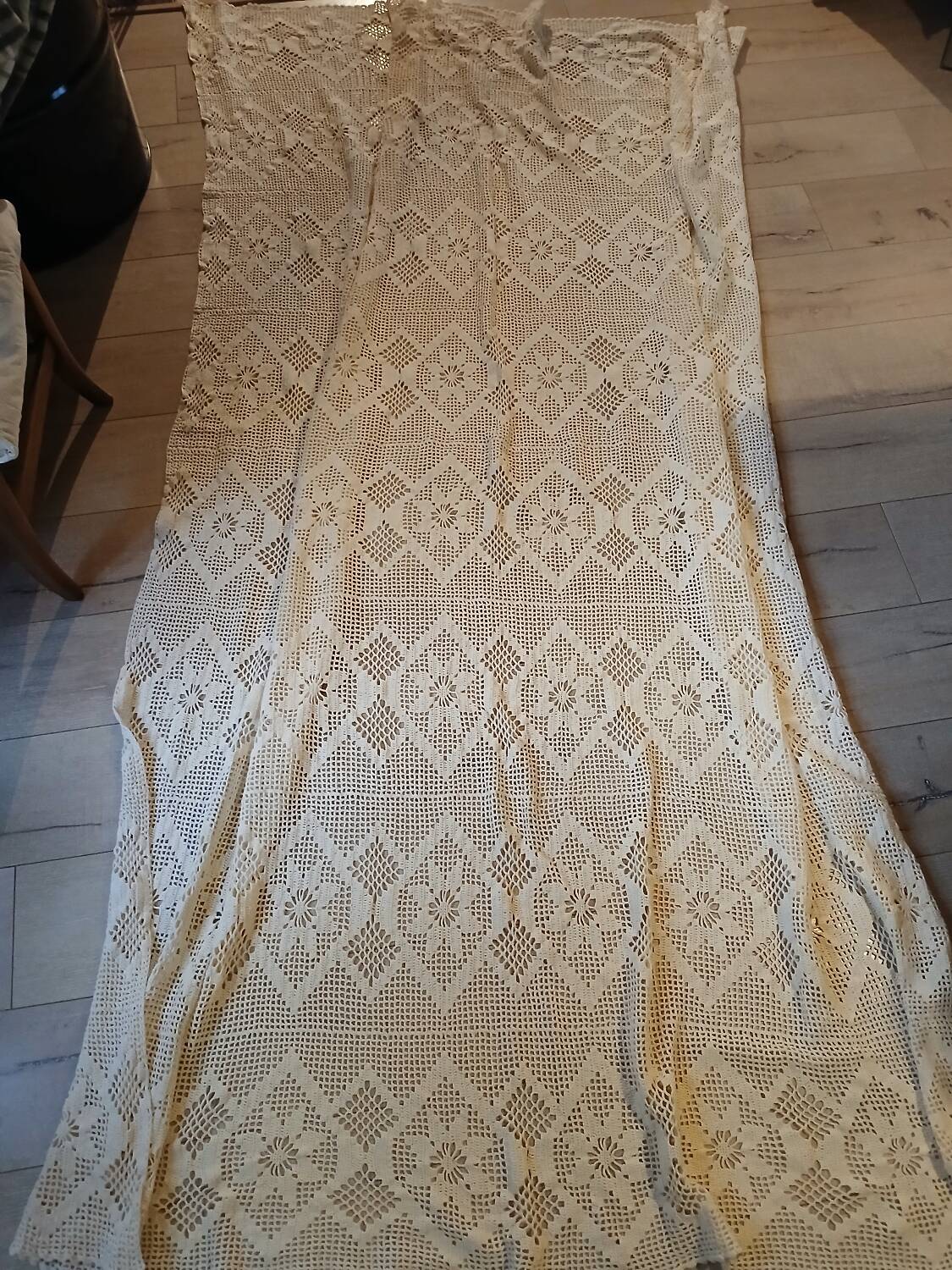 2 antique crocheted bedspreads