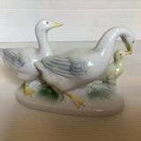 Trio of ceramic geese