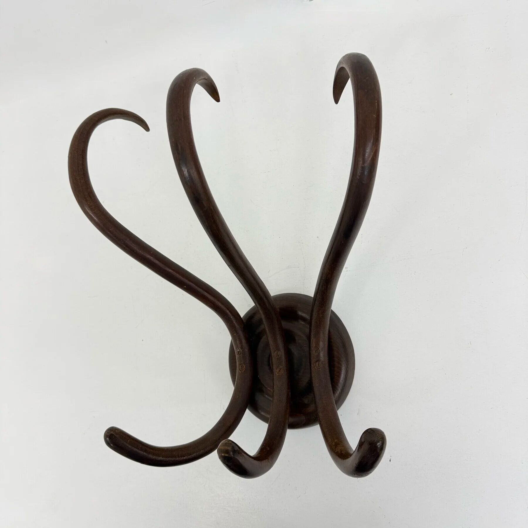 Antique Thonet bentwood wall mounted coat rack, 1930s