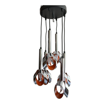 Chandelier Raak waterfall 60s/70s 6 fires