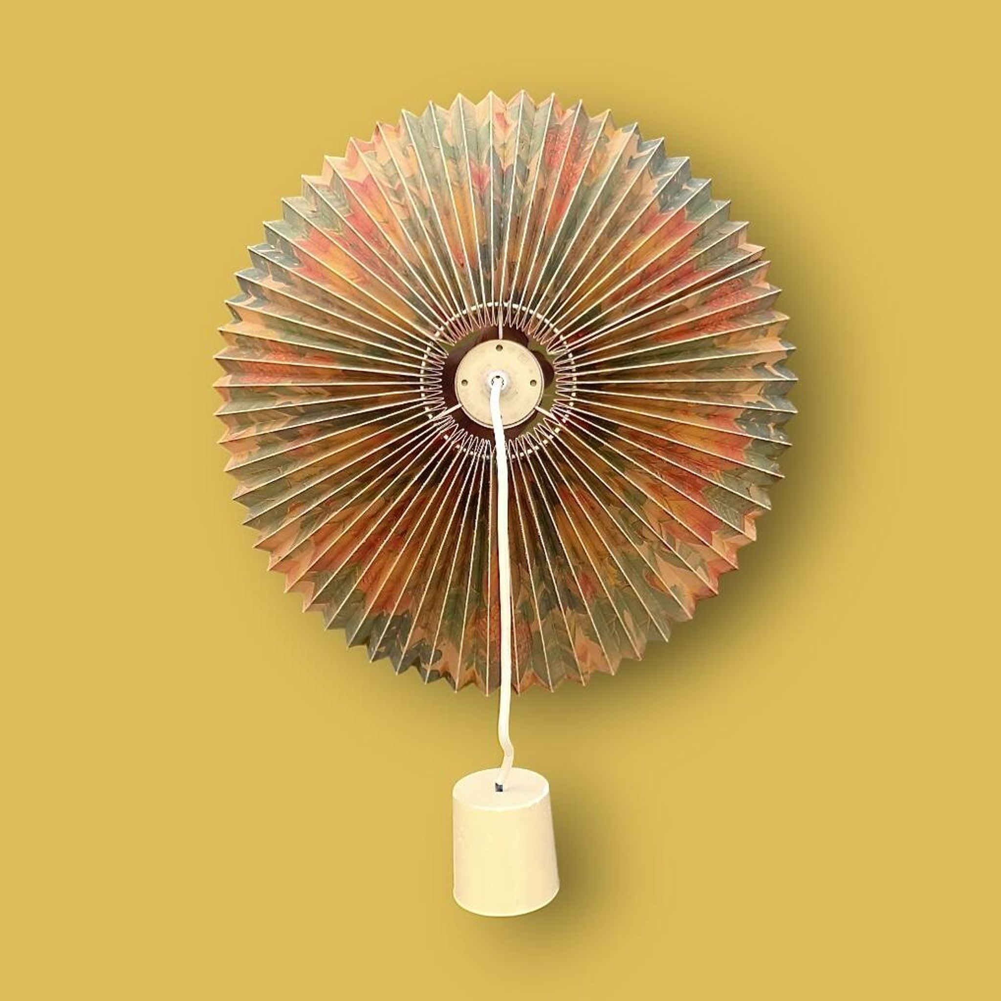 Suspension vintage plissée à motifs floraux – années 70