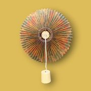 Suspension vintage plissée à motifs floraux – années 70