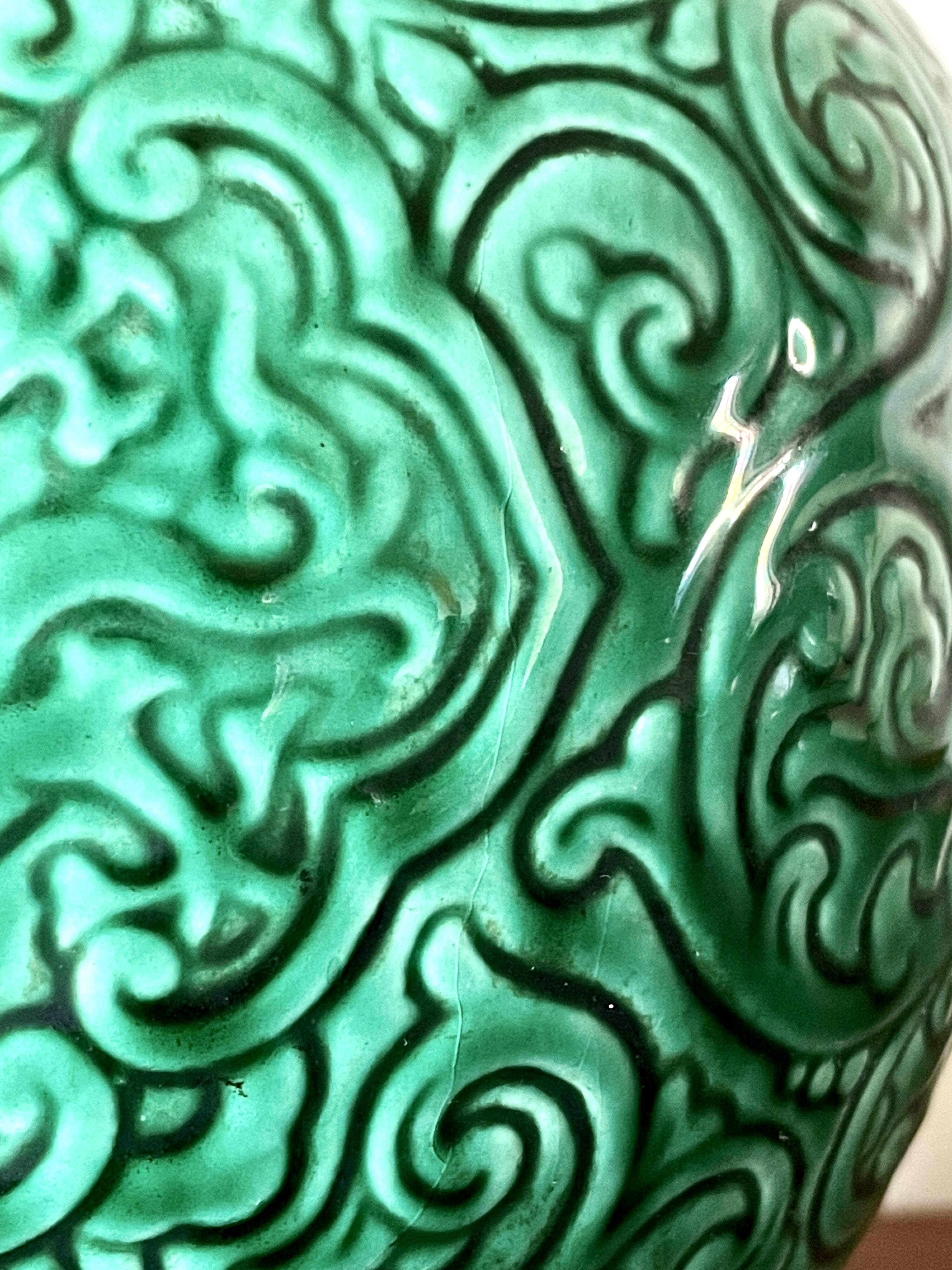 Mint green glazed ceramic lamp base