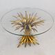 Gilt metal coffee table style Coco Chanel France 1960s