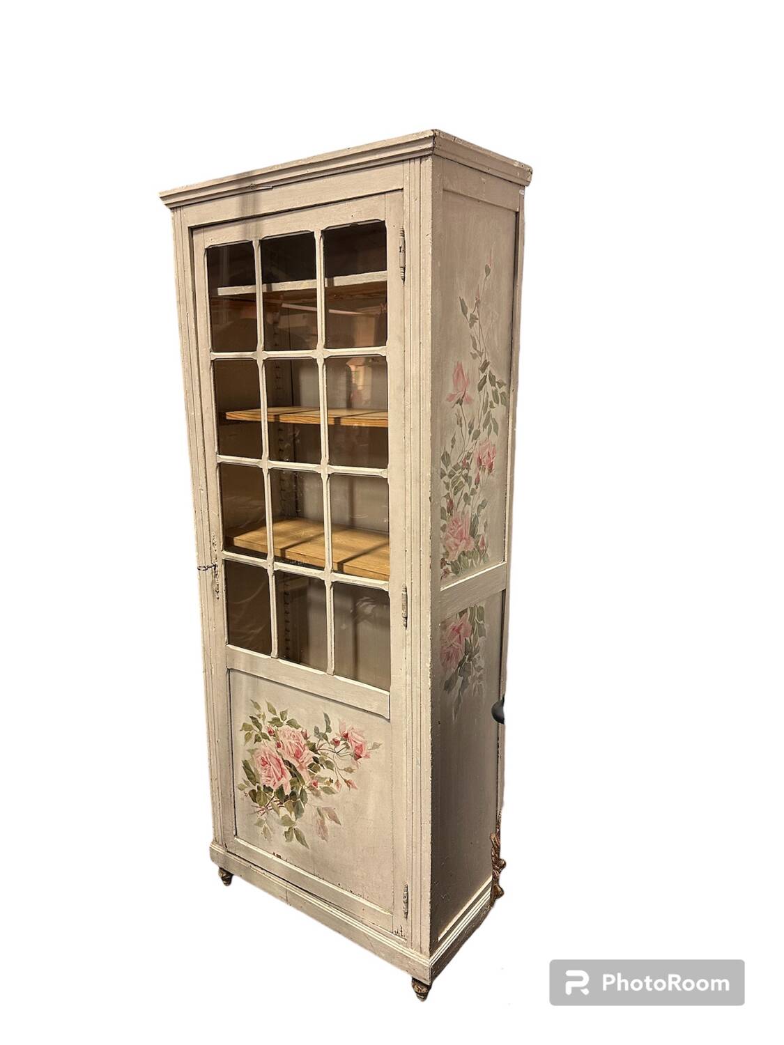 Old wood hosiery cabinet display case
