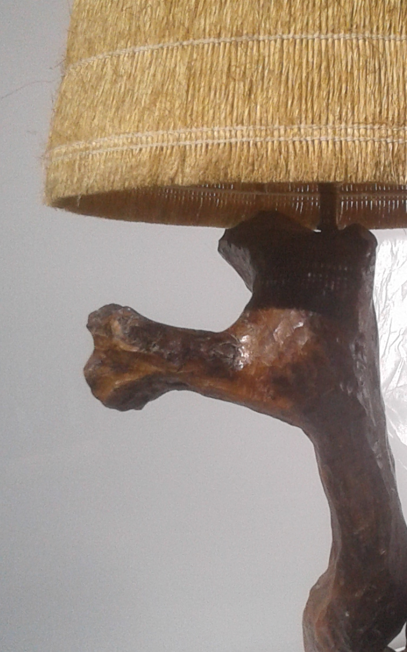 Brutalist lamp in olive root 60