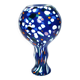 Biot vase in blue bubbled blown glass, design 2000, signed Arnold