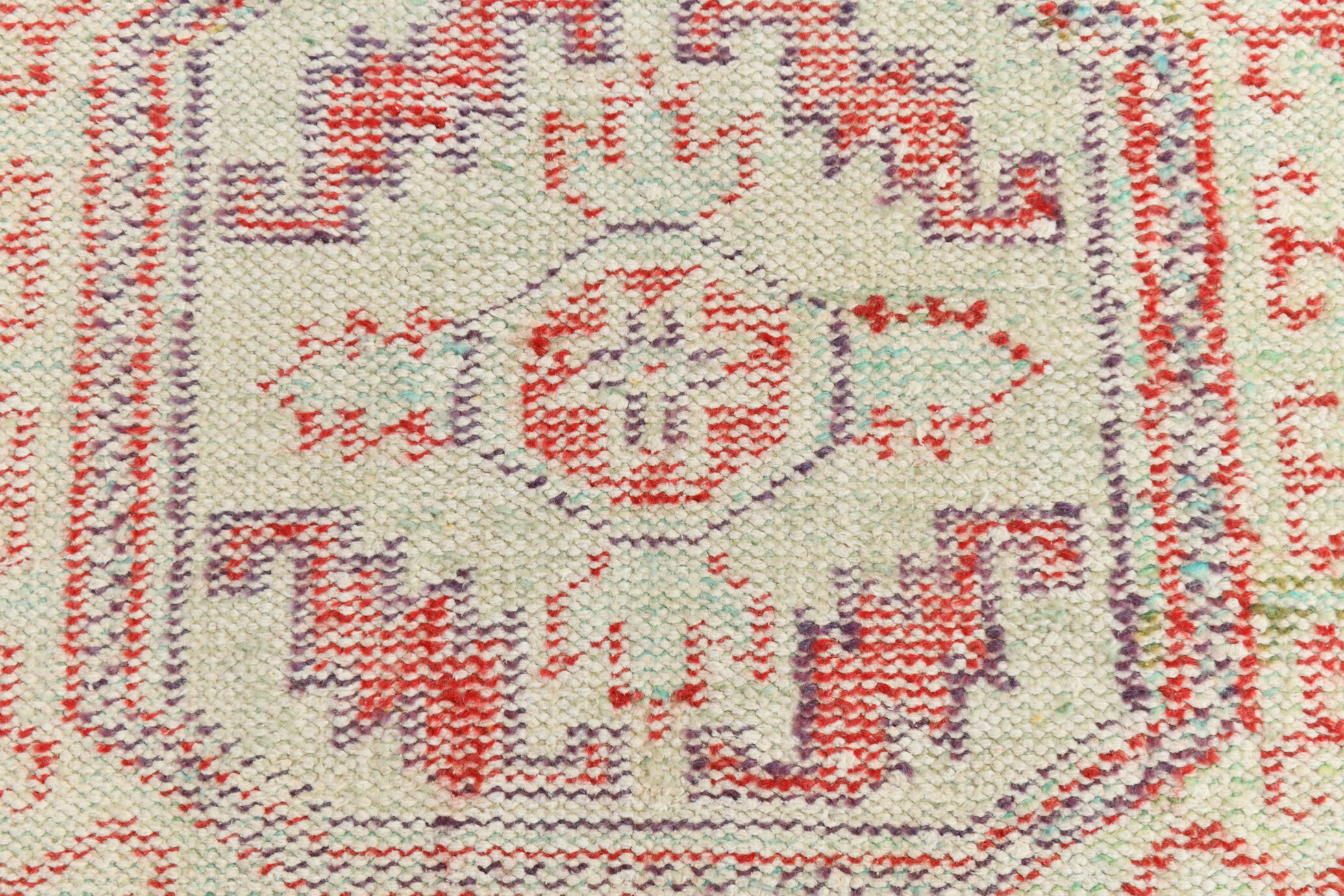 3x9 red & beige vintage runner rug 82x269cm