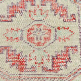 3x9 red & beige vintage runner rug 82x269cm