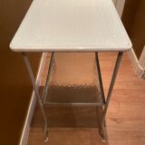 Metal and glass side table