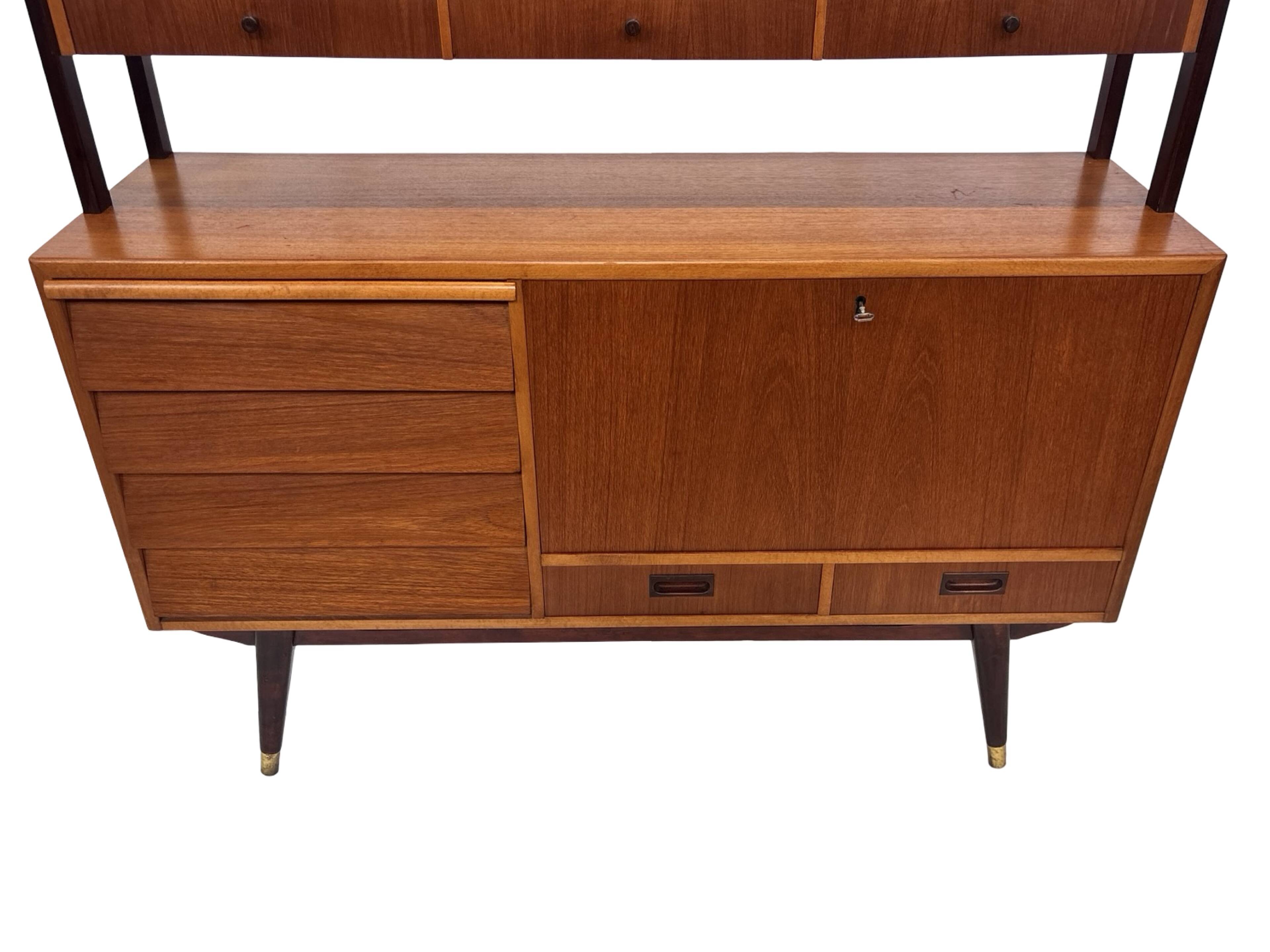 Vintage Wall Unit Bookcase Sweden Teak Design