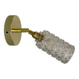 Vintage tulip wall lamp in molded glass