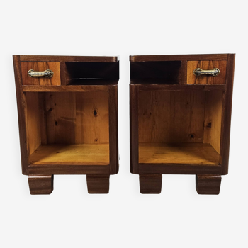 Pair of Art Deco open space bedside tables from the 1940s