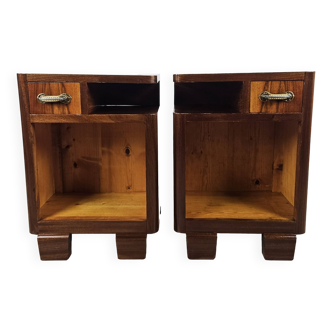 Pair of Art Deco open space bedside tables from the 1940s