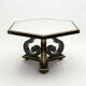 Table à manger néoclassique Maurice Hirsch bois noir doré miroir 1970