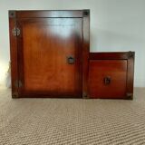 Small vintage Roche Bobois piece of furniture in Asian-style wood.