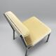 Vintage design armchair in chrome & yellow velvet