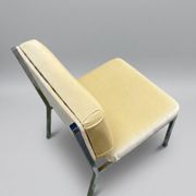 Vintage design armchair in chrome & yellow velvet