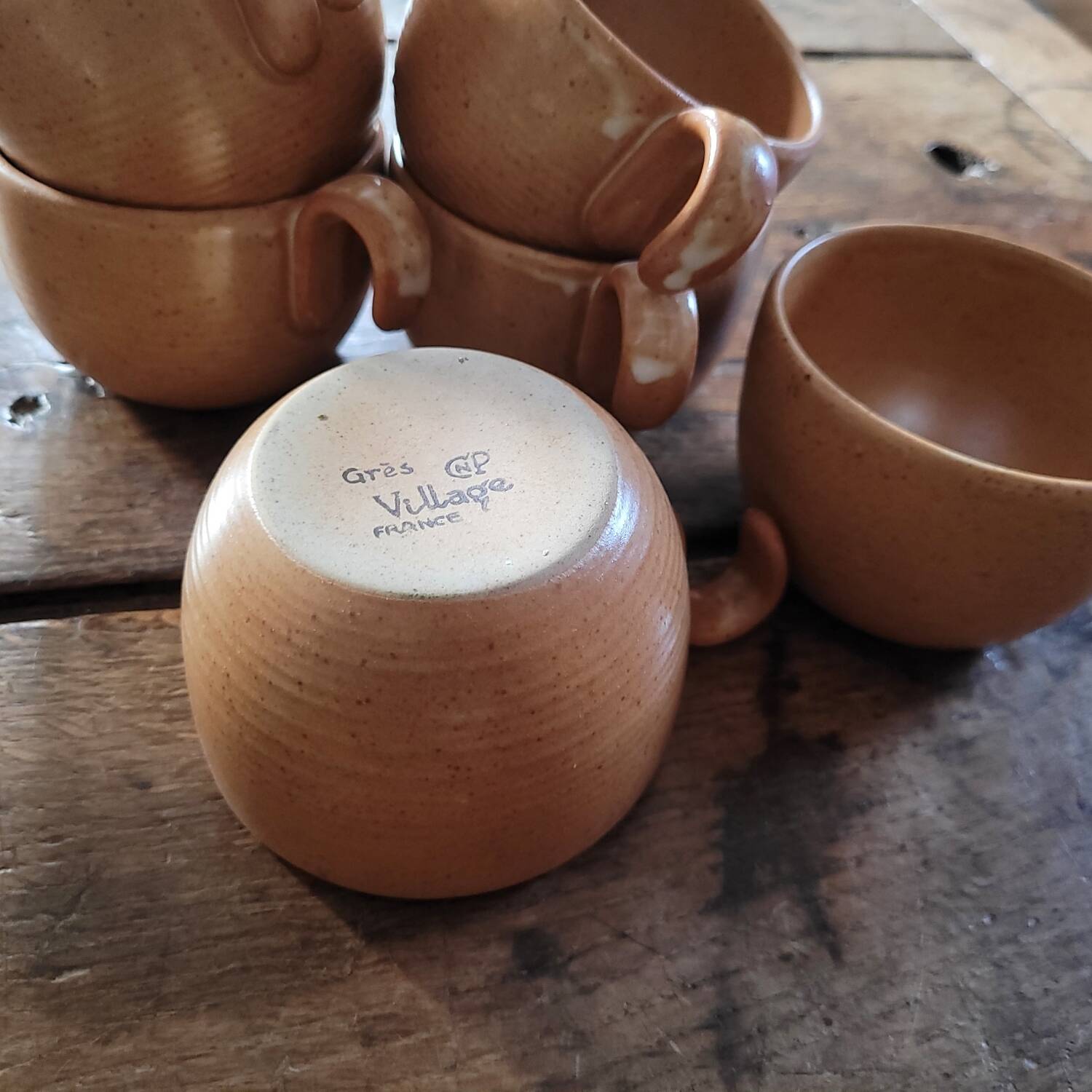 Glazed stoneware mug — Gras & Village, France, 1970s