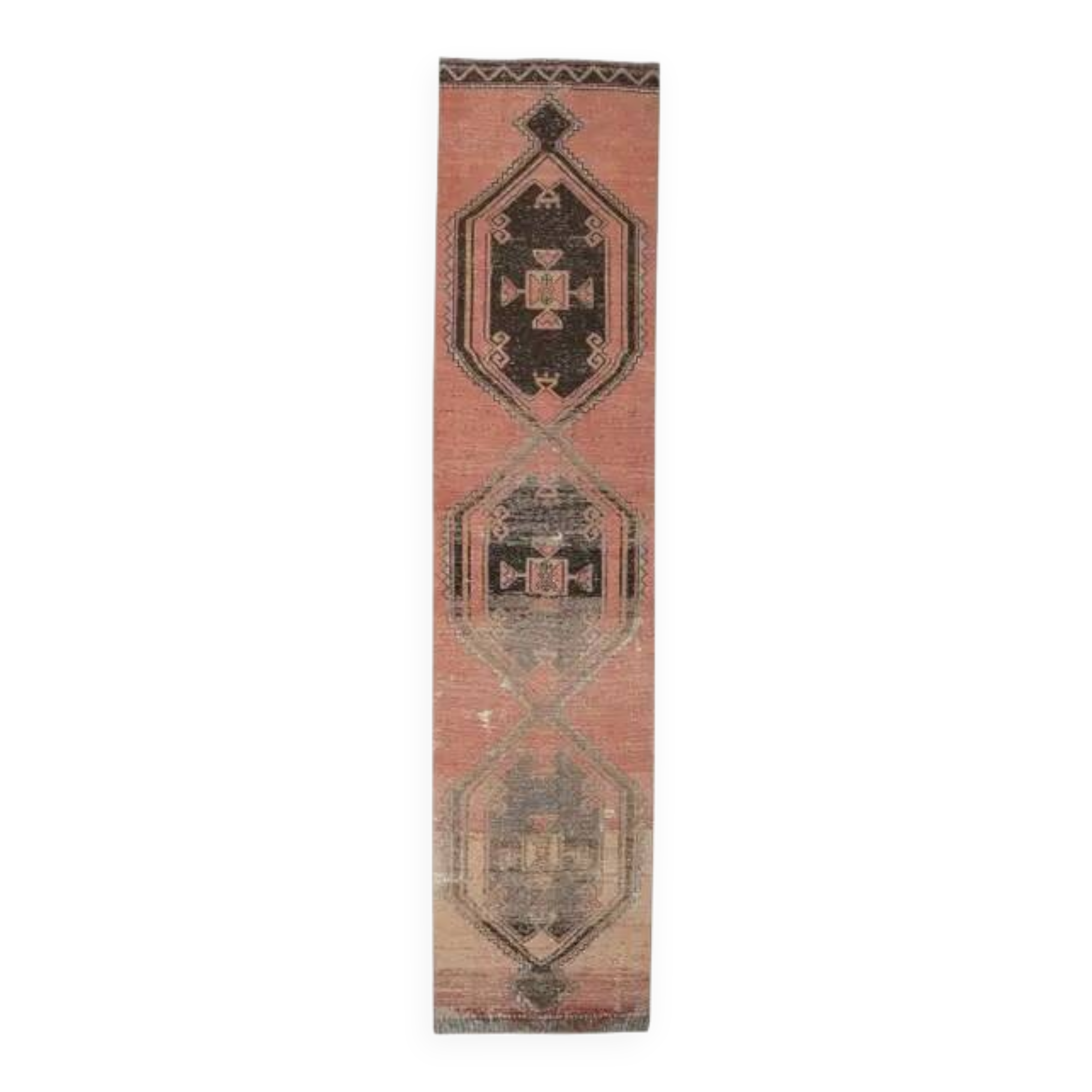 1970s Turkish Hand-Knotted Runner Rug 87x386