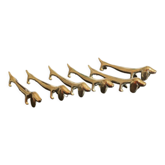 Set of 6 knife holders "basset"
