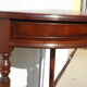 English-style half-moon console, mahogany and leather