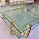 Table Basse en verre et structure dorée Romeo Rega 1970