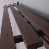 Vintage 1960s wall coat rack in metal and wood, italian design