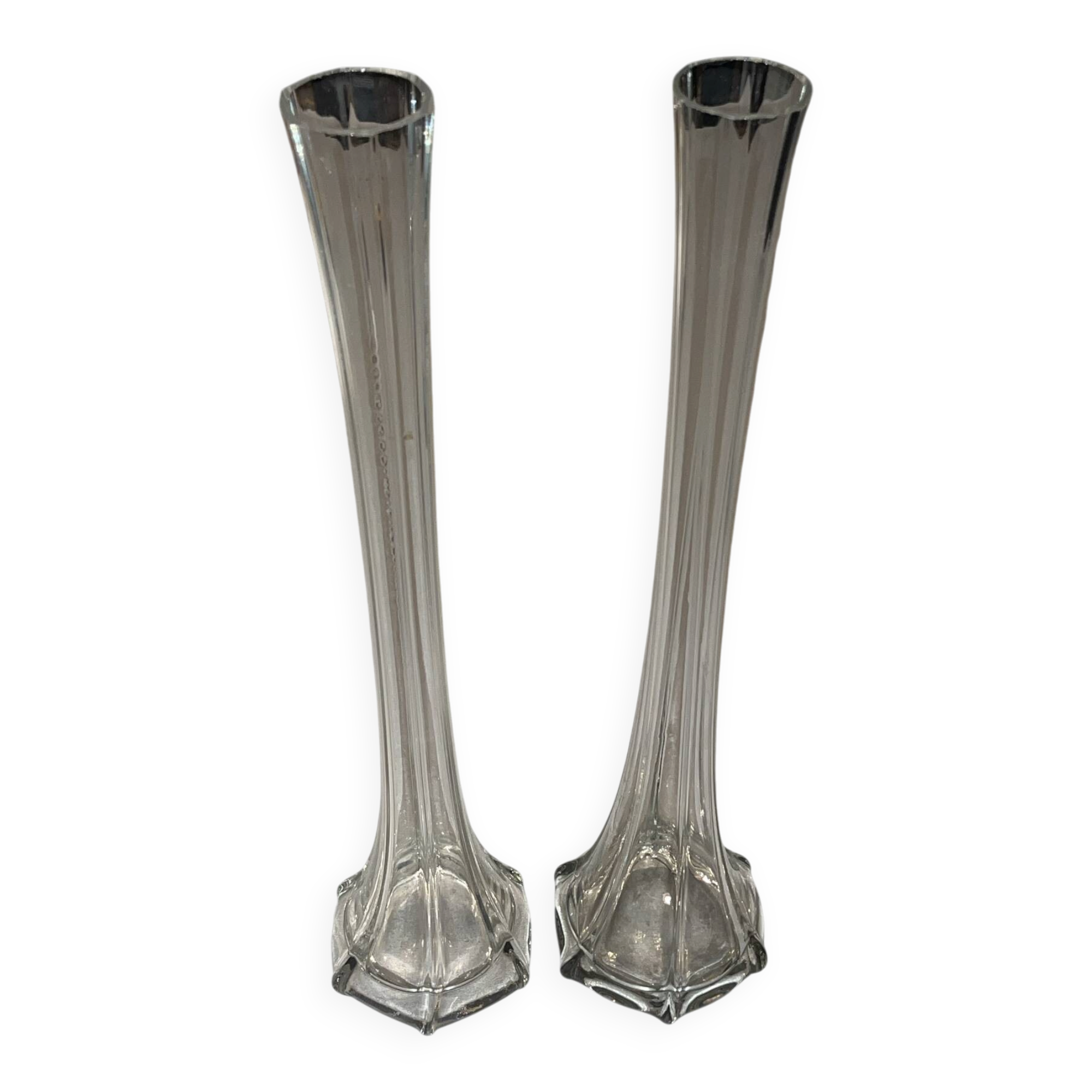 Pair of large "Eiffel Tower" flower vases - Vianne Glassworks (4)