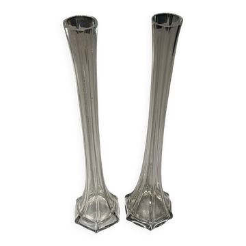 Pair of large "Eiffel Tower" flower vases - Vianne Glassworks (4)