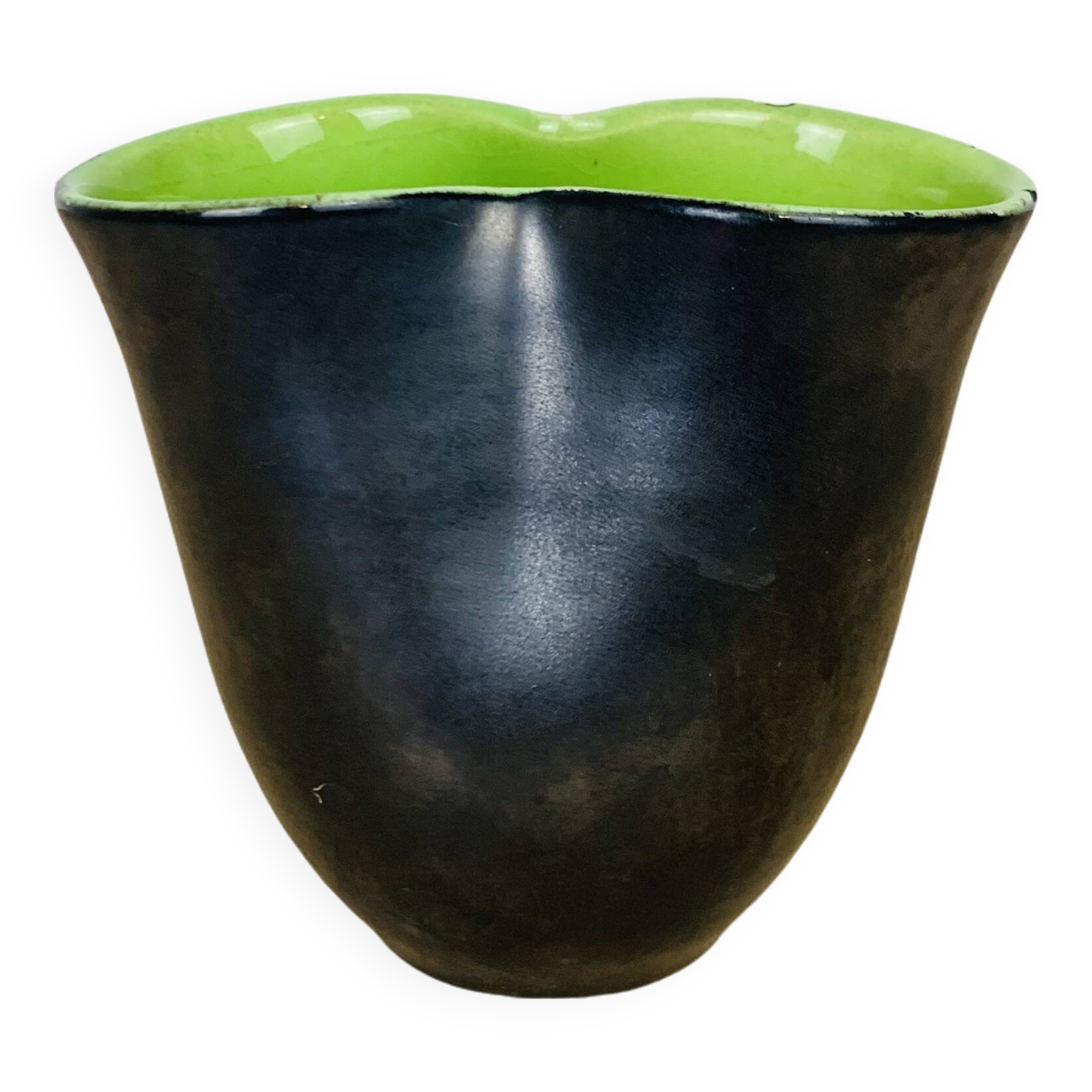 Elchinger green/black handkerchief vase from the 50s