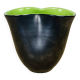 Vase mouchoir Elchinger vert/noir années 50