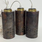 Pendants en cuivre / verre, Nanny Still, Danemark Ensemble de trois, années 70 image