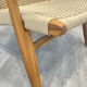 Pair of Scandinavian armchairs in woven solid teak.
