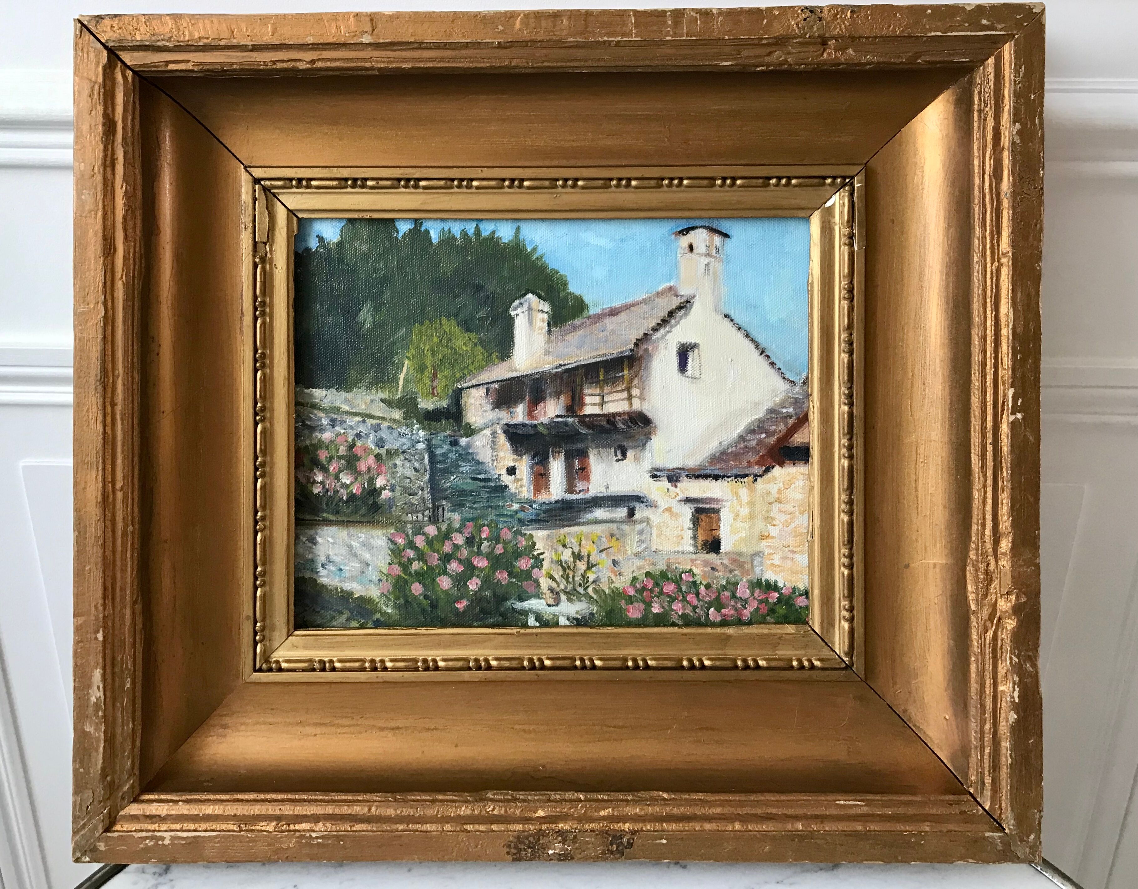 Vintage country oil painting