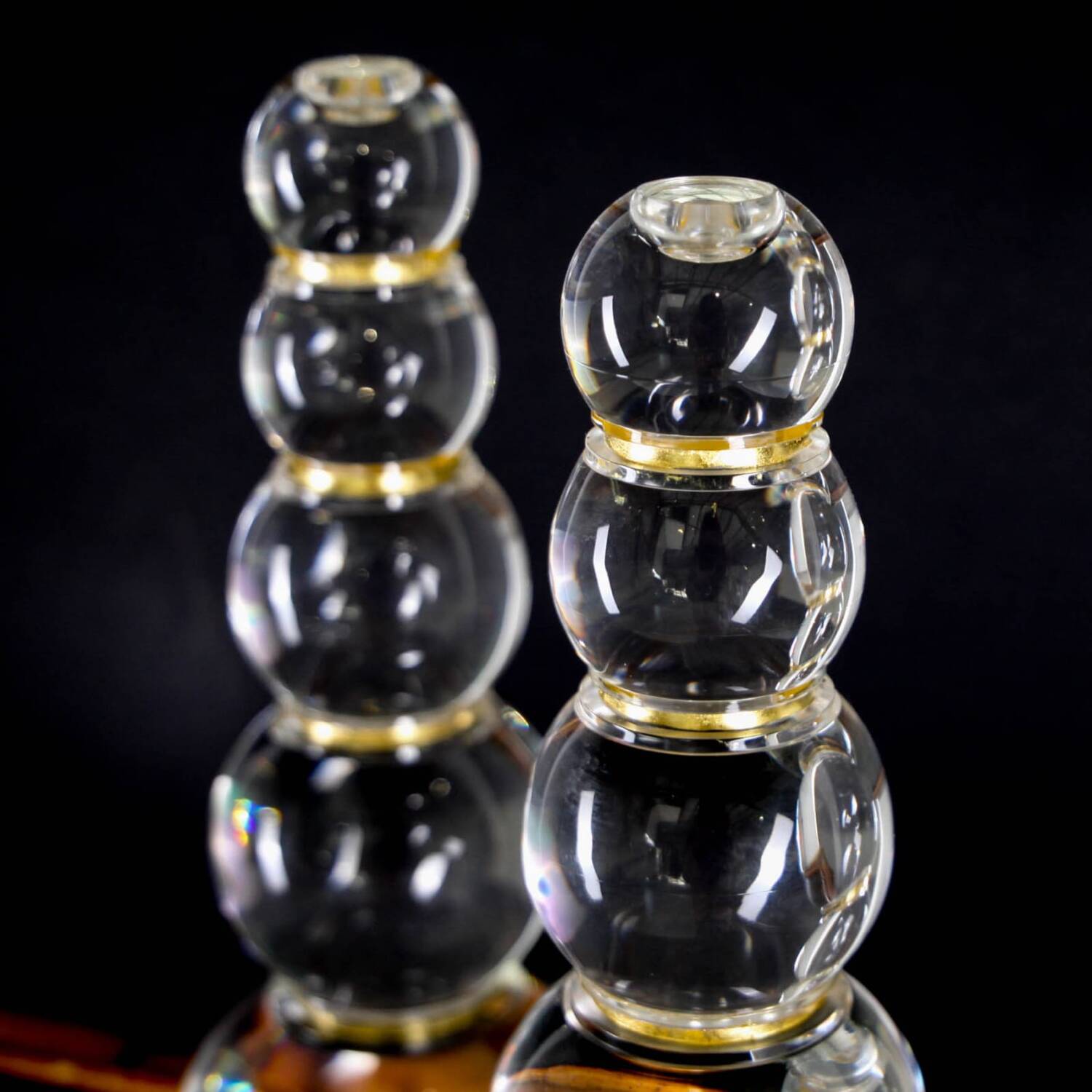 Pair of altuglass candle holders