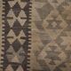 Brown & Khaki Geometric Kilim Rug, Handwoven Wool Carpet 302 x 239 cm